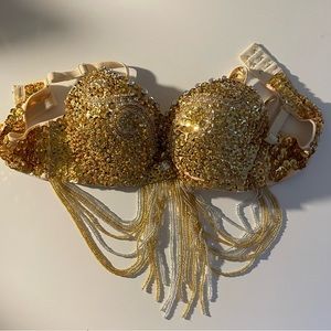 Golden belly dancer bra